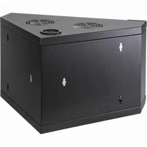 Wall corner enclosure, 430 mm deep, glass door, black